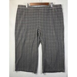 J.Jill Ponte Pants Full Leg Cropped Plaid Career Casual Size 3X‎ Vacation Resort